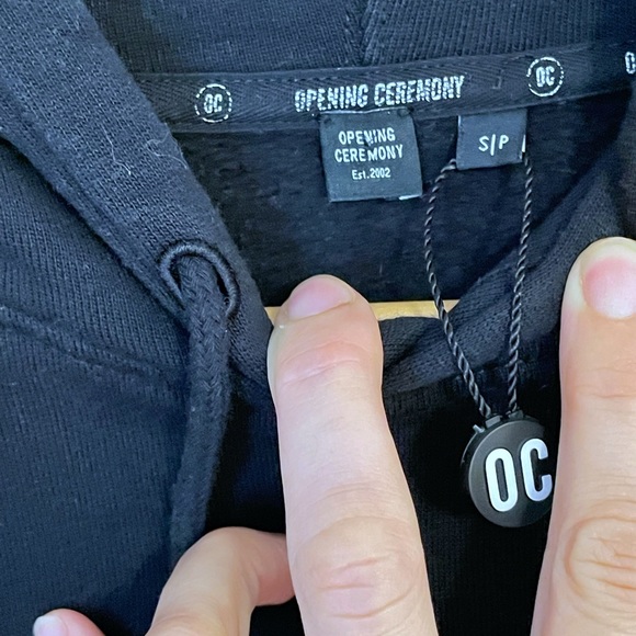 Opening Ceremony Monogramed Trim Black Hoodie - Picture 3 of 16